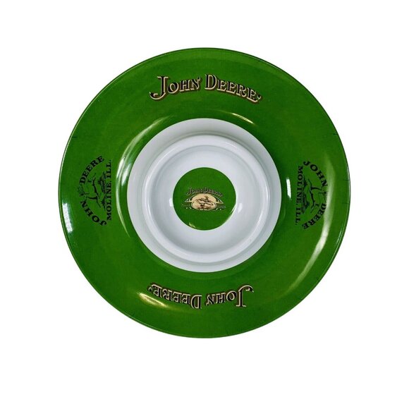 John Deere Green Chip Dip Serving Tray Melamine Ware 13" Farmhouse Kitchen Decor - Picture 7 of 13